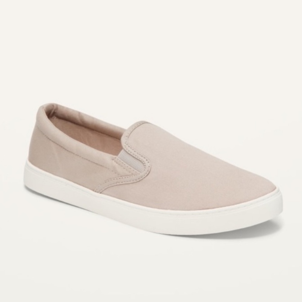 OLD NAVY Canvas Slip-On Sneakers in Taupe